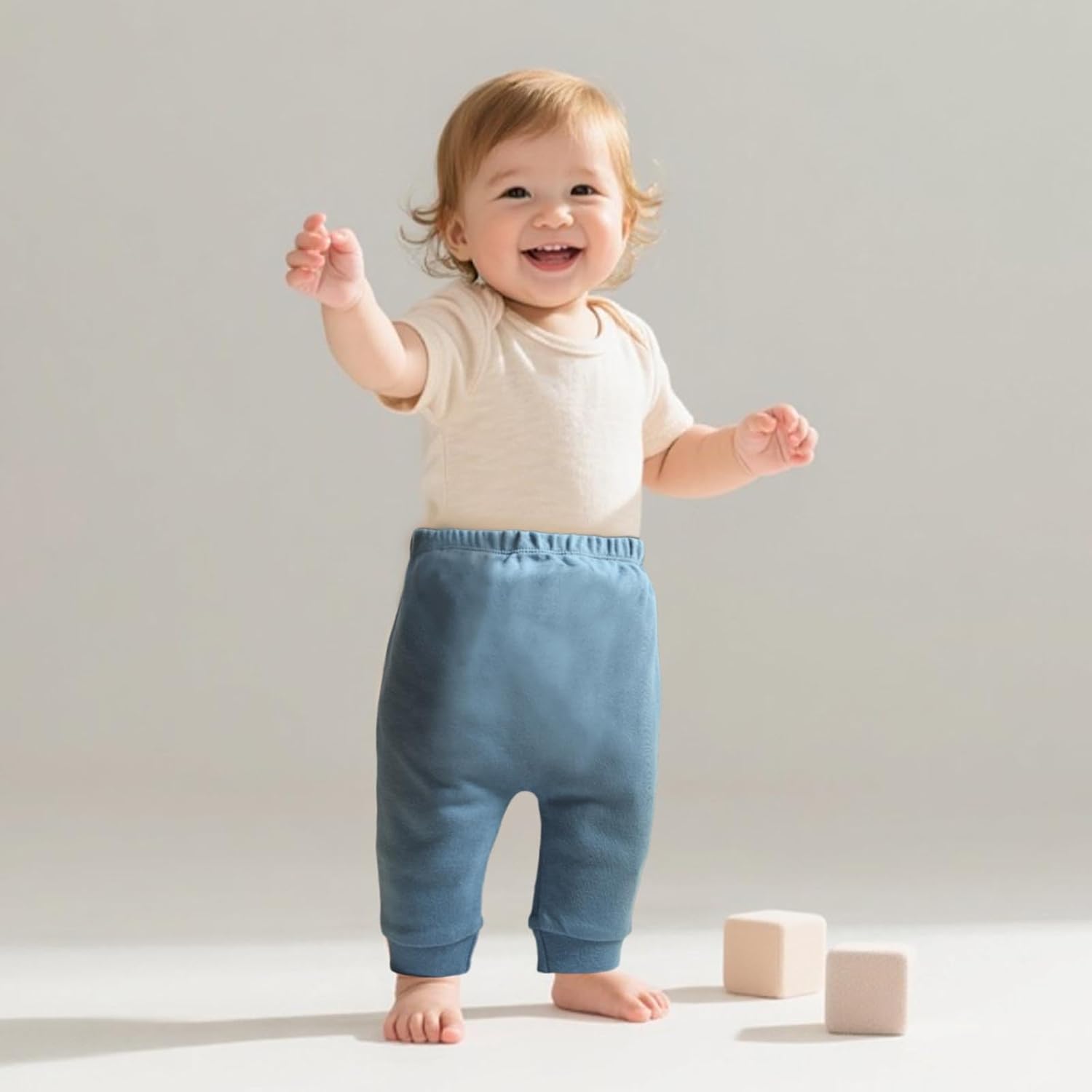Hakochia Baby Pants for Boys & Girls: 100% Cotton, Soft, Comfy, Ample Diaper Room 0-36 Months