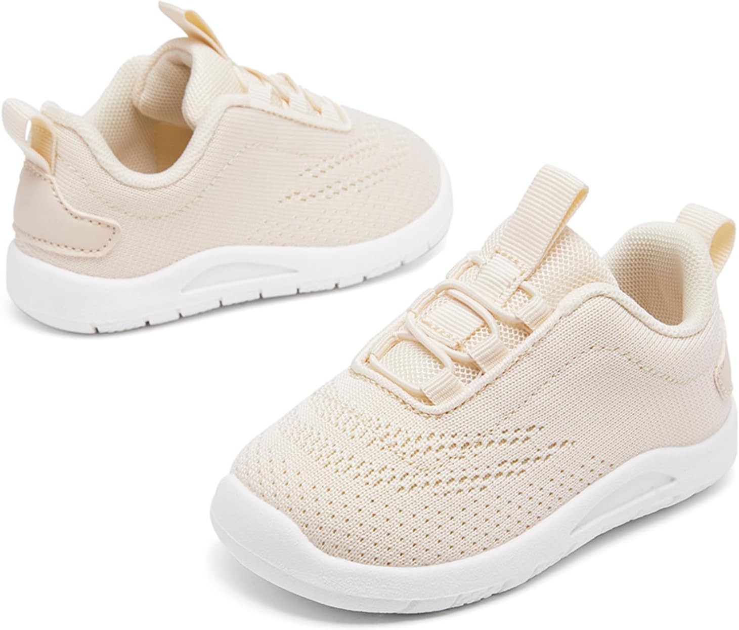 MORENDL Toddler Slip On Sneakers Baby Walking Shoes Non-Slip Breathable Unisex Pink Mesh Lace-Up Athletic Sneakers Infant Running Shoes