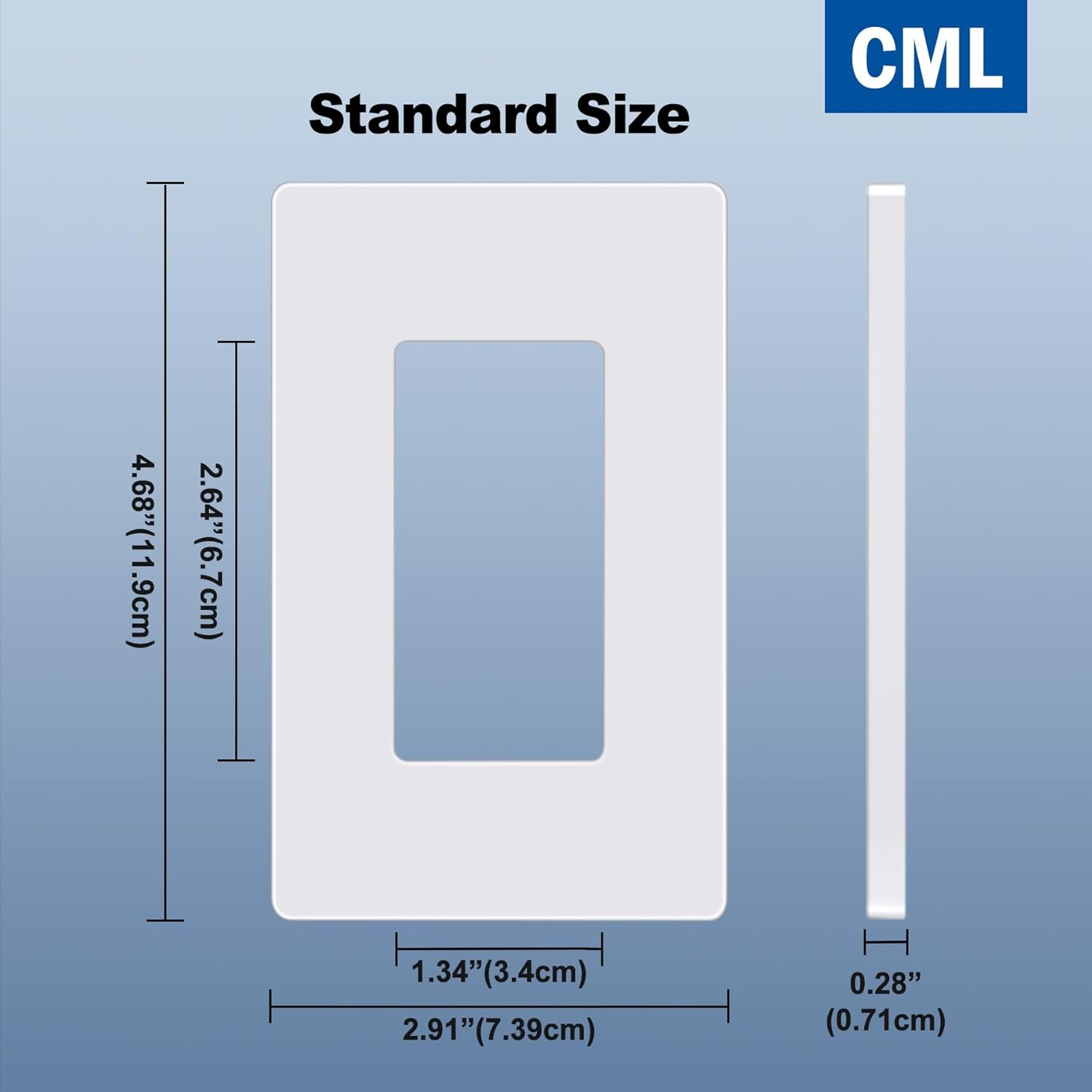 CML 80 Pack Matte White Decorator Screwless Wall Plate, 1-Gang Outlet Covers and Switch Plates, Scratch and Impact Resistant, Hidden Screws, Polycarbonate, Standard Size 2.91” X 4.68”, UL Listed