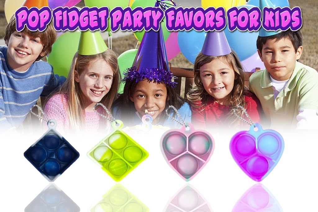 100pcs 1.5in Random Pop Bubble Fidget Sensory Toys, Pop Toy Bulk for Party Favor, Classroom Student Prizes Easter Basket Goodie Bag Stuffers Christmas Valentine Gift for Kid