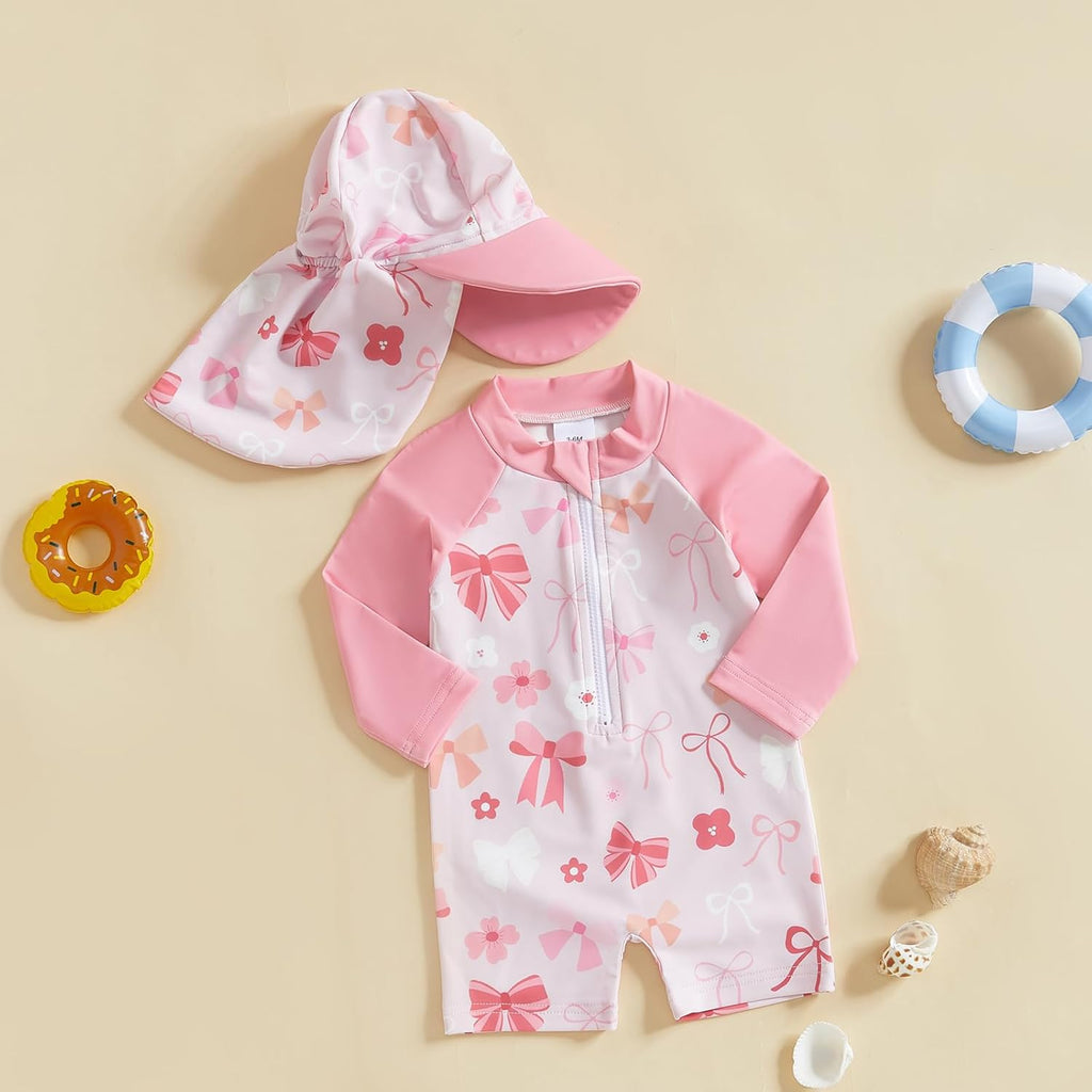 Hnyenmcko Baby/Toddler Boy Rash Guard Swimsuit Long Sleeve One Piece Zipper Swimwear Sunsuit Infant Bathing Suit Beachwear