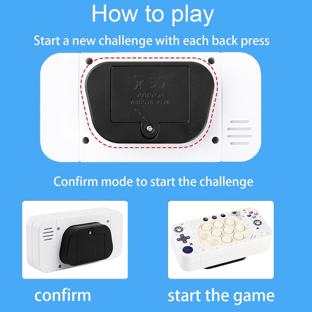 Fast Push Game Pop Fidget Toy for Kids Quick Push Bubble Game, 4 Modes Handheld Puzzle Game Sensory Toy Pop It Game Light Up Fidget Gift Toy for 3 to 12 Year Old Girls Boys (Unicorn)