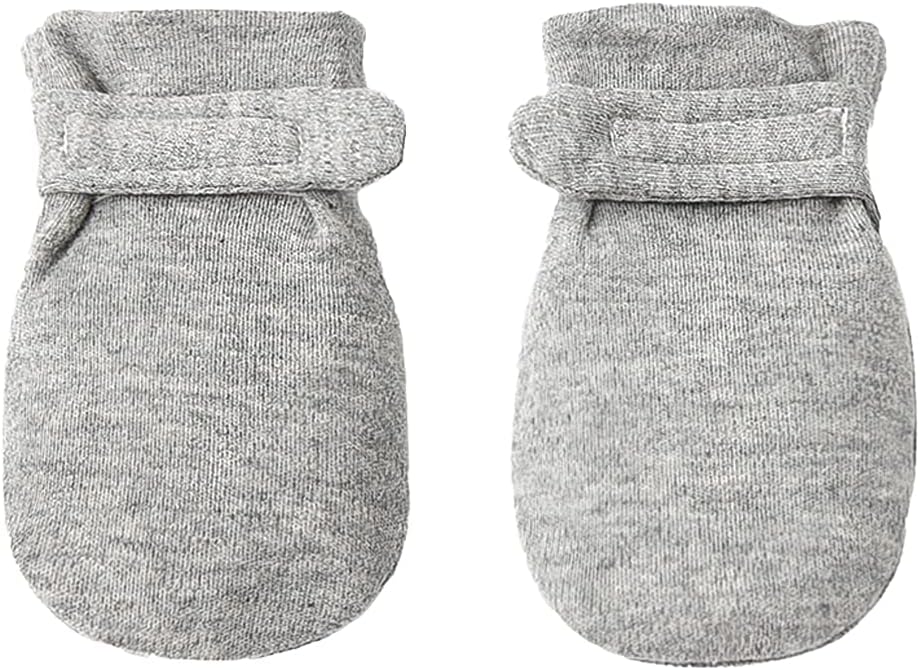 Newborn Baby No Scratch Mittens Stay On, 100% Cotton Breathable, Adjustable Infant Gloves for Baby Boys Girls Mittens