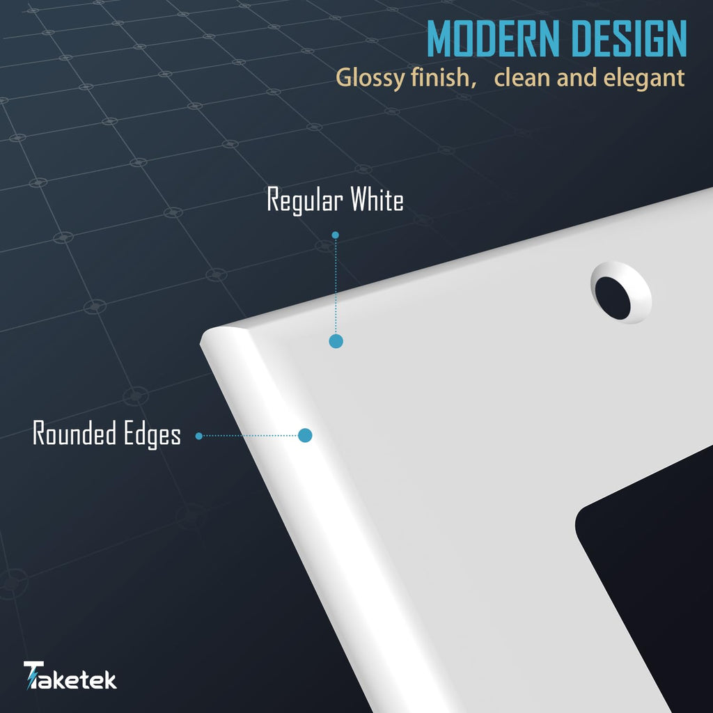 Decorator Wall Plates, Paddle Light Switch Covers, Wall Plates for Rocker Light Switches or Receptacle Outlets, Electrical Decora Faceplate Cover, Single Gang Wallplate, White, 20 Pack