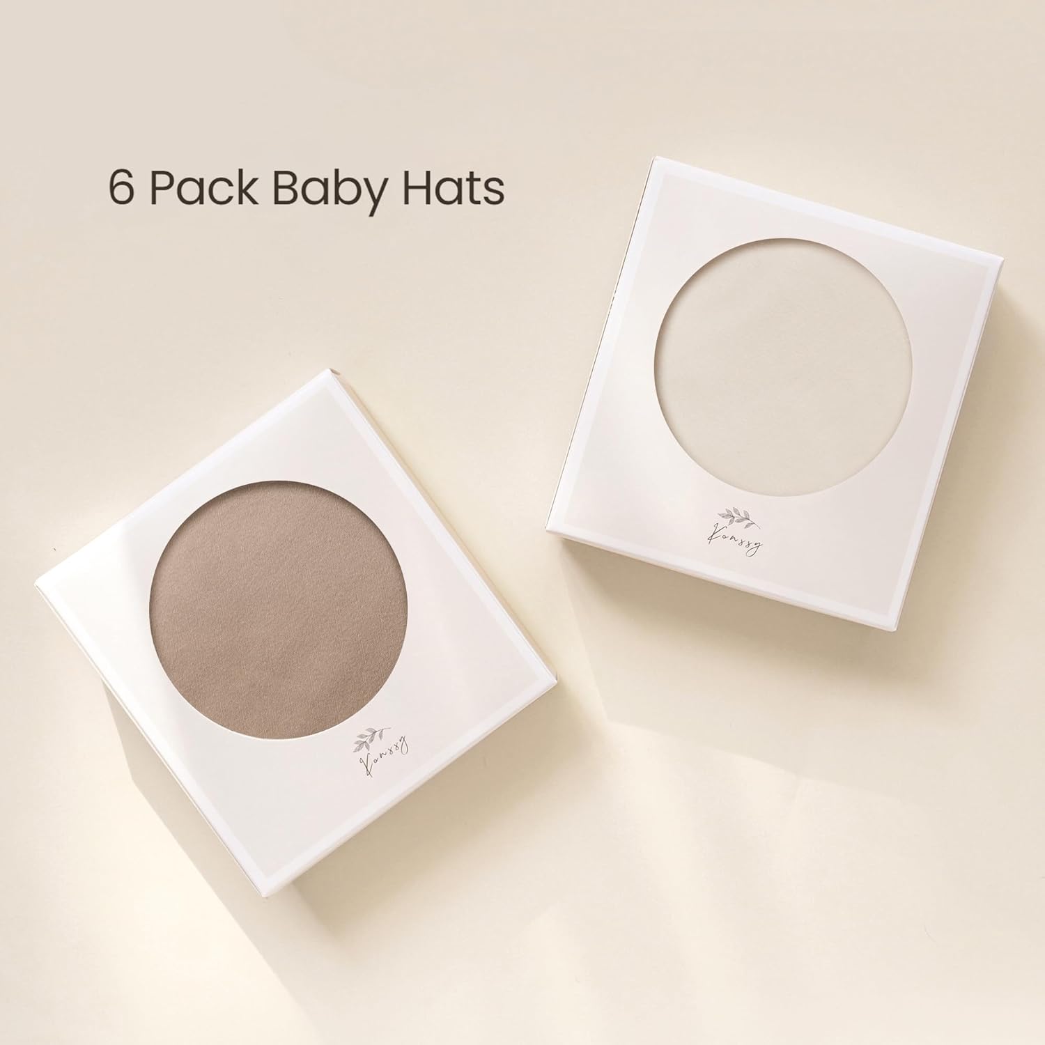 Konssy 6 Pack Baby Newborn Hats Set Knot Beanie Hats Soft for Infant Baby Girls Boys Caps 0-6 Months