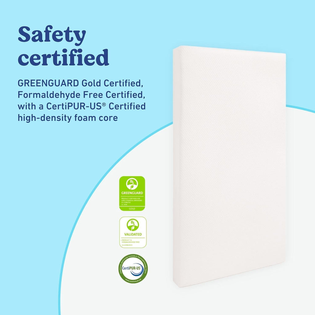 Graco Premium Crib & Toddler Mattress – GREENGUARD Gold Certified, CertiPUR-US Certified Foam, Machine Washable Cover with 100% Waterproof Surface, Fits Standard Full Size Baby Crib and Toddler Bed