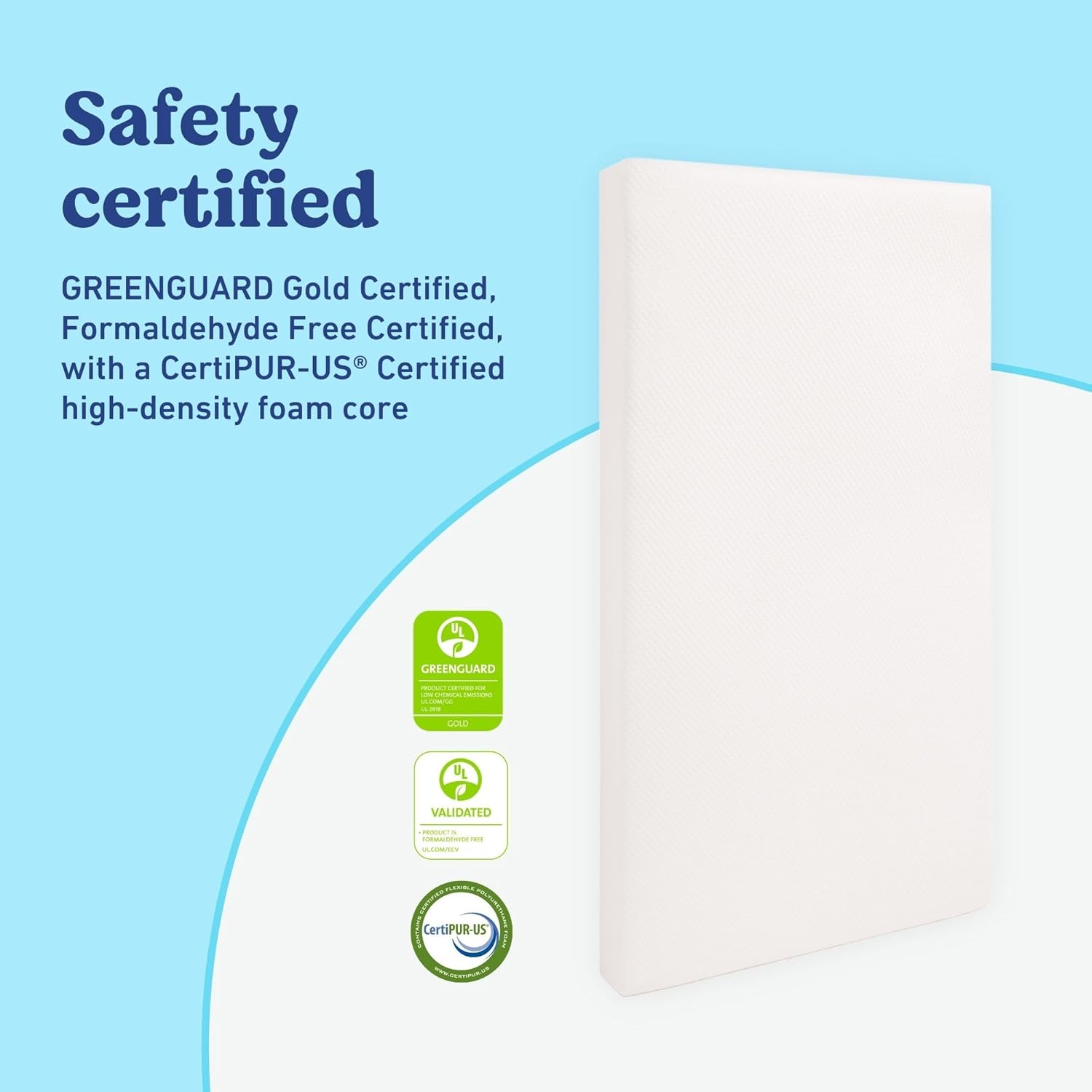 Graco Premium Crib & Toddler Mattress – GREENGUARD Gold Certified, CertiPUR-US Certified Foam, Machine Washable Cover with 100% Waterproof Surface, Fits Standard Full Size Baby Crib and Toddler Bed