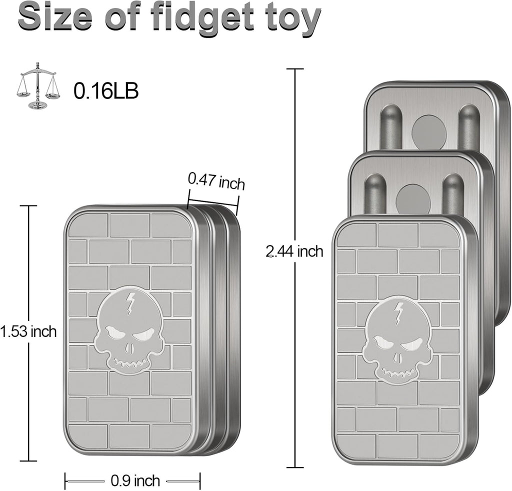 ATESSON Magnetic Fidget Slider,Metal Push Card Stress Relief Toy,Office Desk Adult Fidget Toys,Magnetic Fidget Toy for Autism ADHD Special Needs