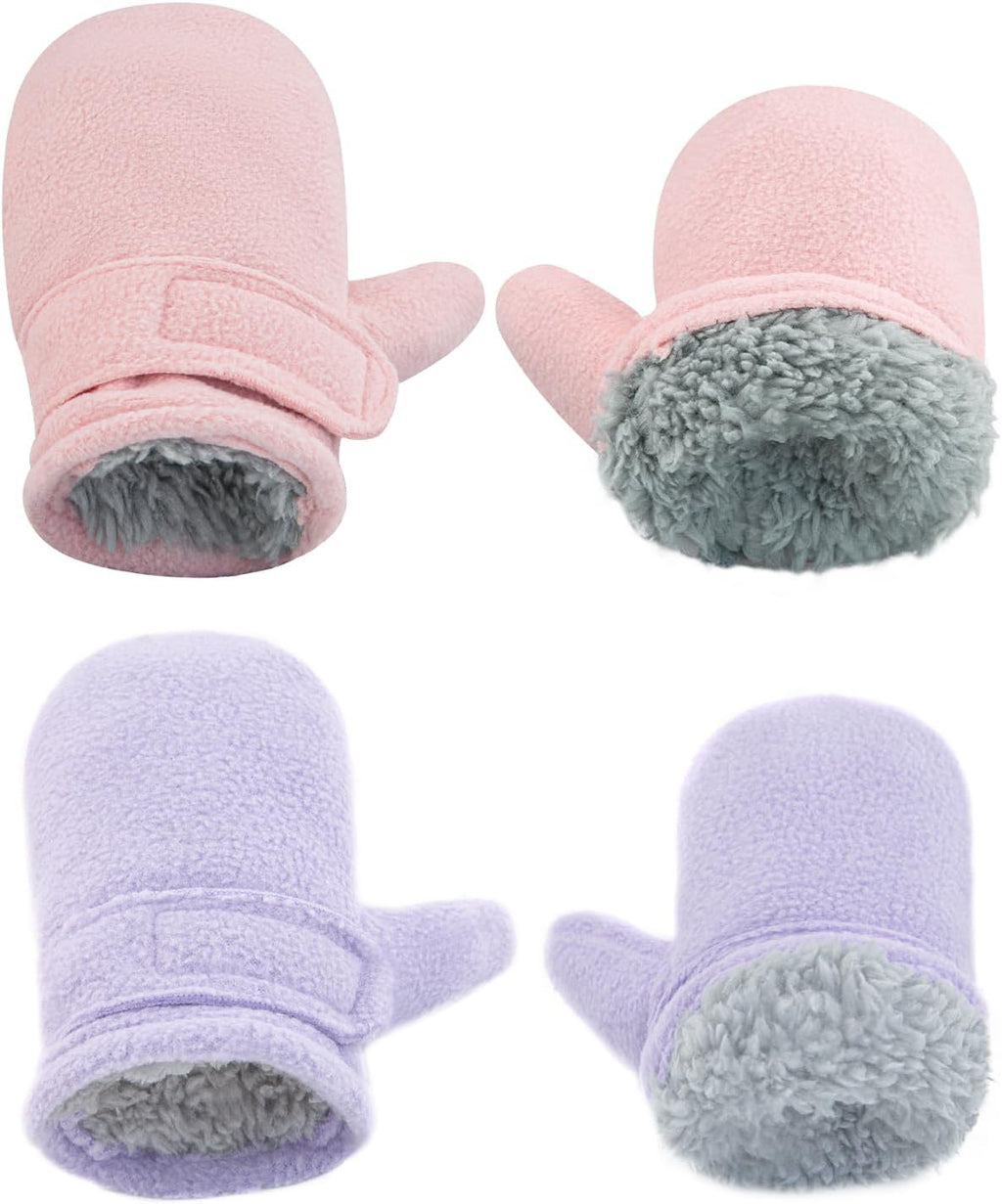 BAVST Baby Toddler Winter Mittens Girls Warm Fleece Lined Gloves Kids Sherpa Lined Mittens for Boys