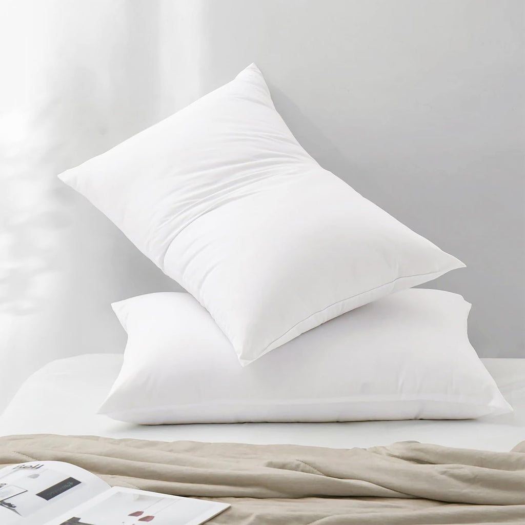 Hotel Collection Bed Pillows Standard Size Set of 4 Back Sleeper Pillow for Adults Stomach Kids Side Sleeping Medium Soft Plush Fluffy White 20x26 inches