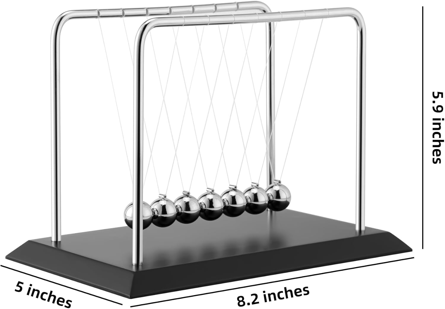 Large Newton Cradle Balance Balls with 7 Balls Physics Science Desk Toys Home Office Desk Ornament