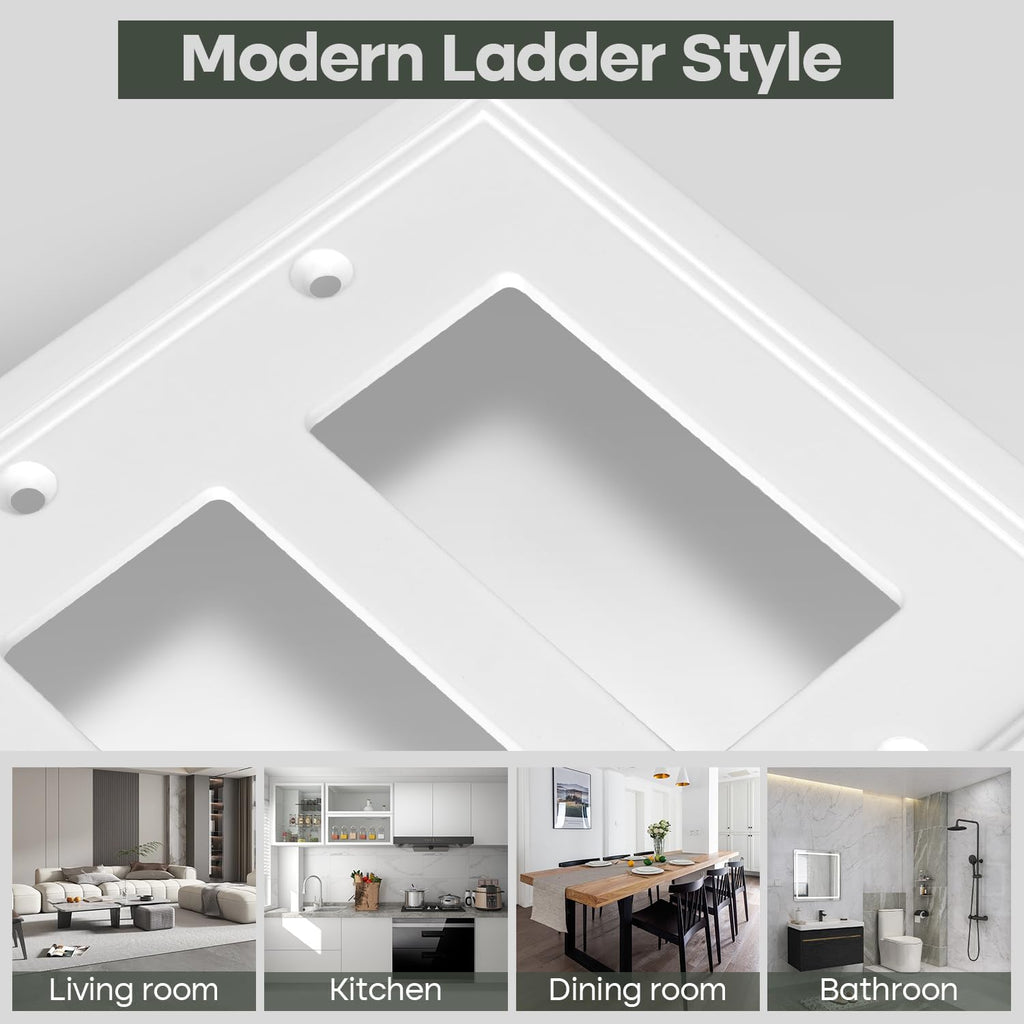 Double Decorator Switch Cover Plate White Classic Decorative Decorator Switch Plates Cover 2 Gang Rocker Wall Plate Cover for Duplex Toggle, 2 Pack