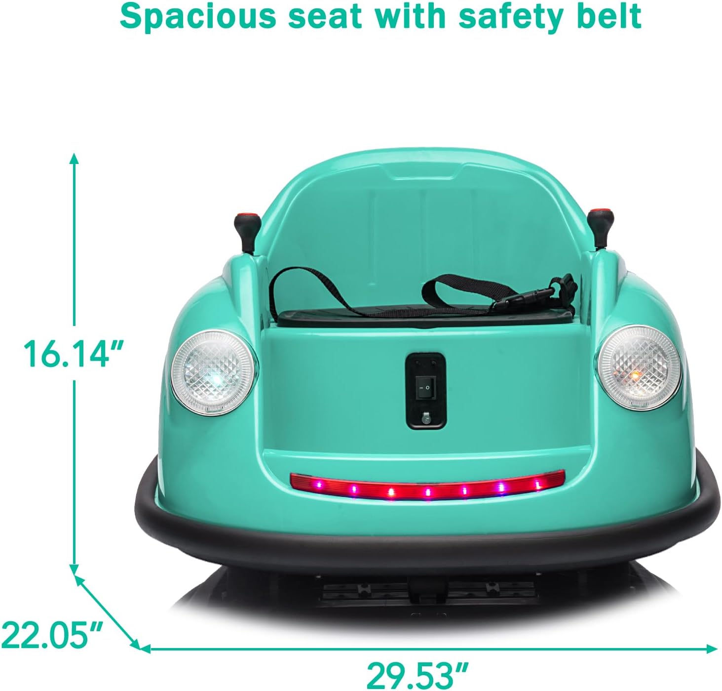 12V Bumper Car for Toddlers, Electric Toy Ride on Battery Car with Kids W/Parent Remote Control, 2-Speed, 360 Degree Spin, Music & LED Lights for Kids, Green