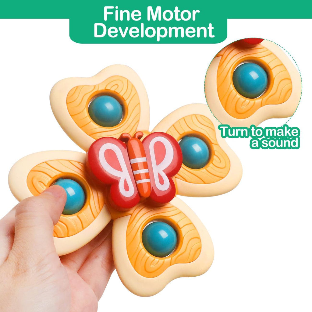 Sensory Suction Cup Toys for 1 Year Old Boys Girls Baby Simple Dimple Fidget Spinner Toys 2-4,6-12,12-18 Months Toddlers Baby Bath Travel Toys for Easter Birthday