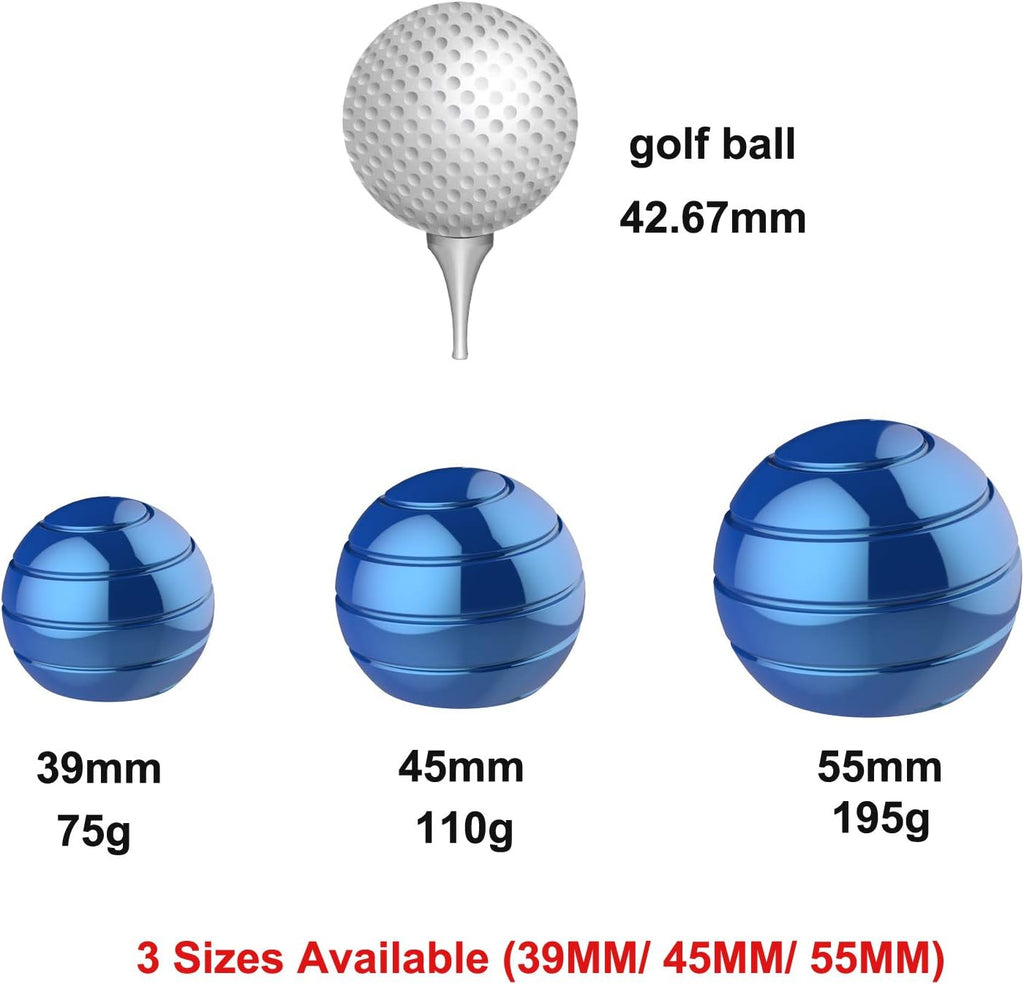 Kinetic Desk Spinning Toy, 1.54'' Kinetic Desktop Toy Ball for Anxiety ADHD, Optical Illusion Fidget Toys for Office for Adults, Fidgets Toys for Father, Mother, Son, Daughter (39MM, Blue)