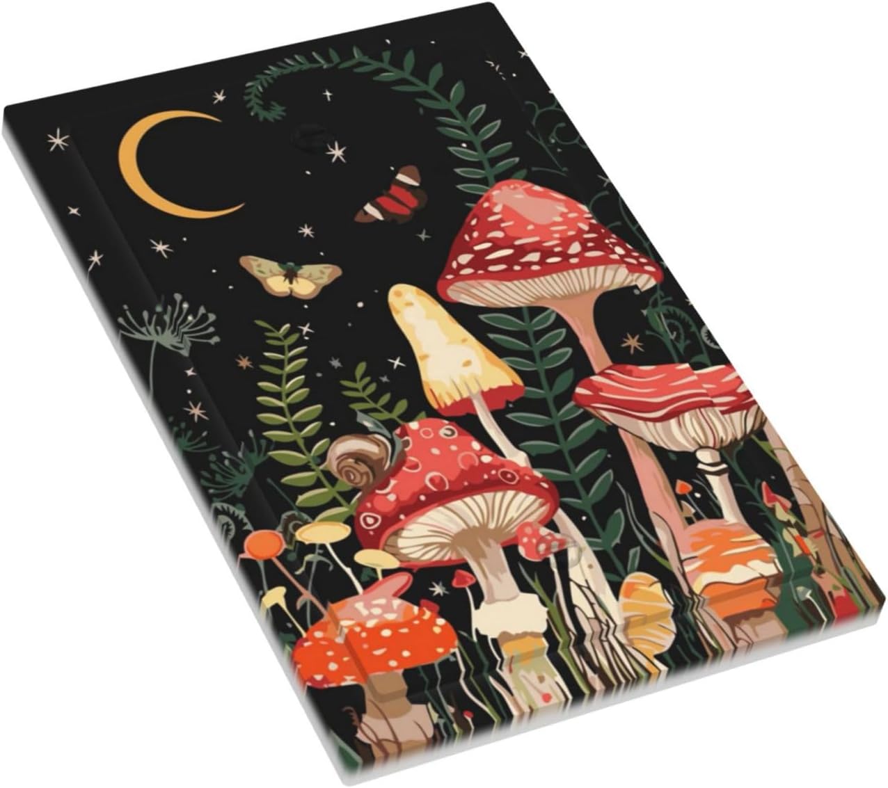 Moon Star Red Mushroom Forest Butterfly Green Plant Light Switch Cover Plate 1 Gang No Device Blank Electrical Wall Plates Faceplate Decorative Switch Plate for Kids Room Home Decor
