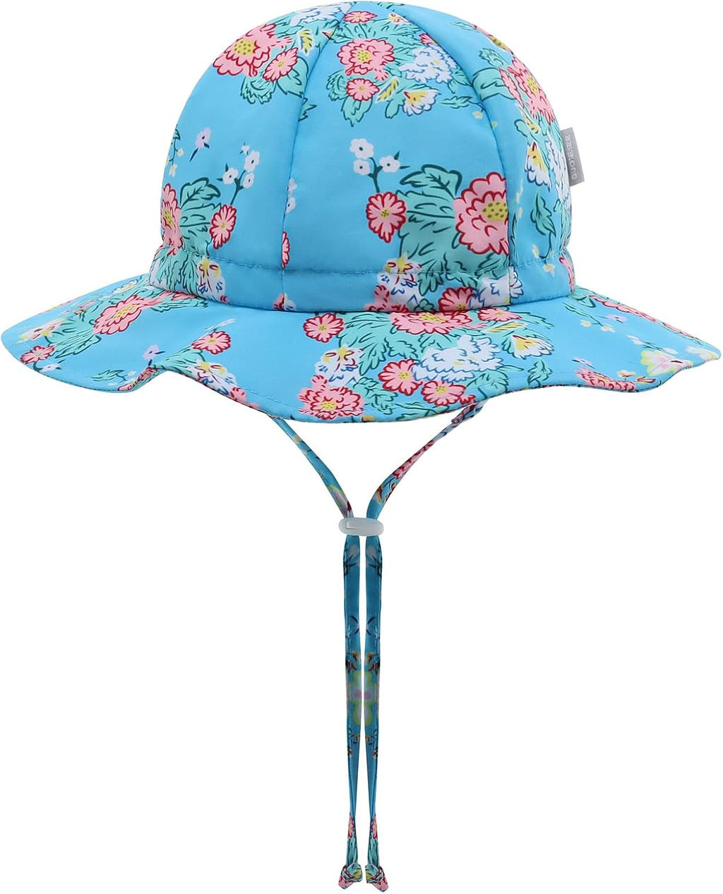 UPF 50+ Baby Bucket Hat - Wide Brim Sun Protection Beach Cap for Girls - Cute & Adjustable Toddler Hat