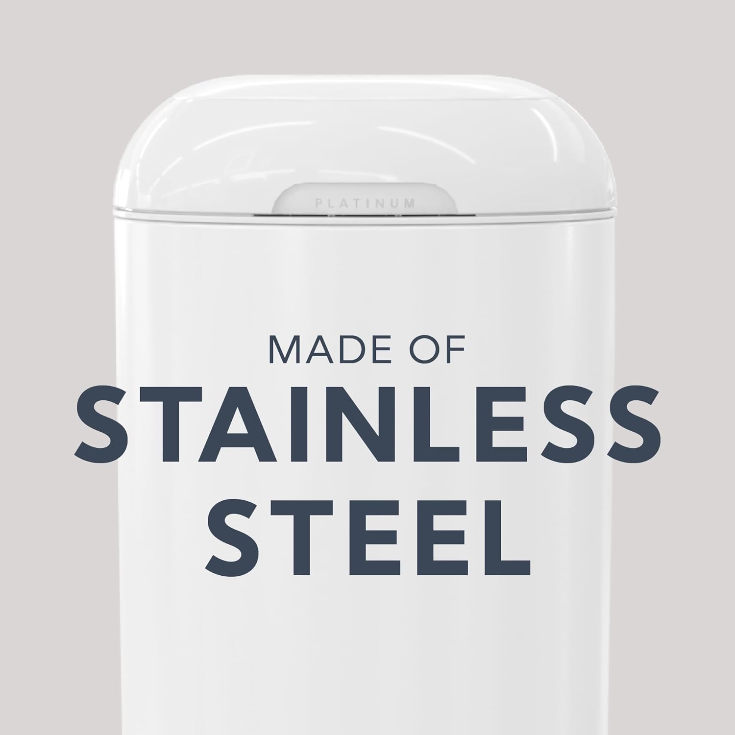 Diaper Genie Platinum Pail Gift Set, Lily White, Made of Durable Stainless Steel and Includes 2 Easy Roll Refills with 18 Bags and 30 Bags