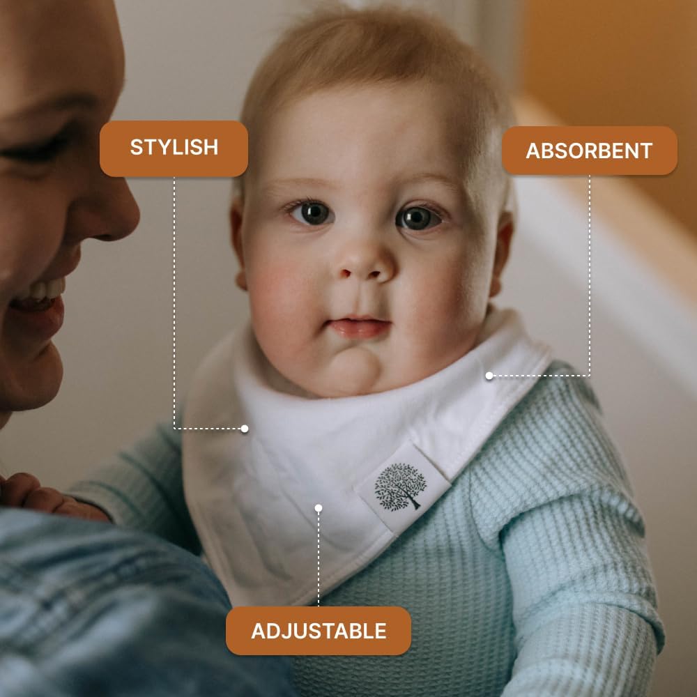 Parker Baby Bandana Drool Bibs 8 Pack Baby Bibs for Boys, Girls, Unisex - Soft & Stylish Teething Bibs for Babies