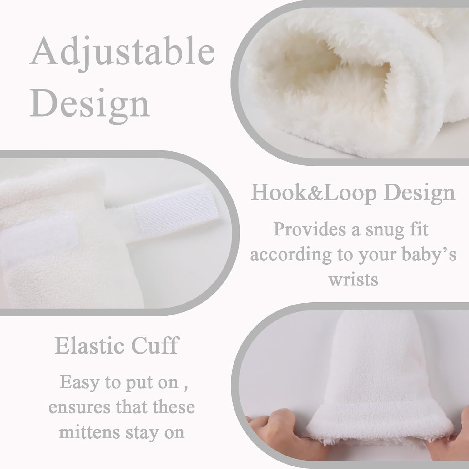 Zsedrut No Scratch Baby Mittens Toddler Infant Fleece Lined Gloves Winter Warm Mitten for Baby Boys Girls