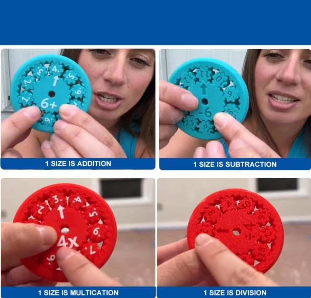 Math Fidget Spinners,Educational Math Fact Fidget Spinners, Math Fidget Toy Multiplication, Math Learning & Education Toys Game(9pcs1)