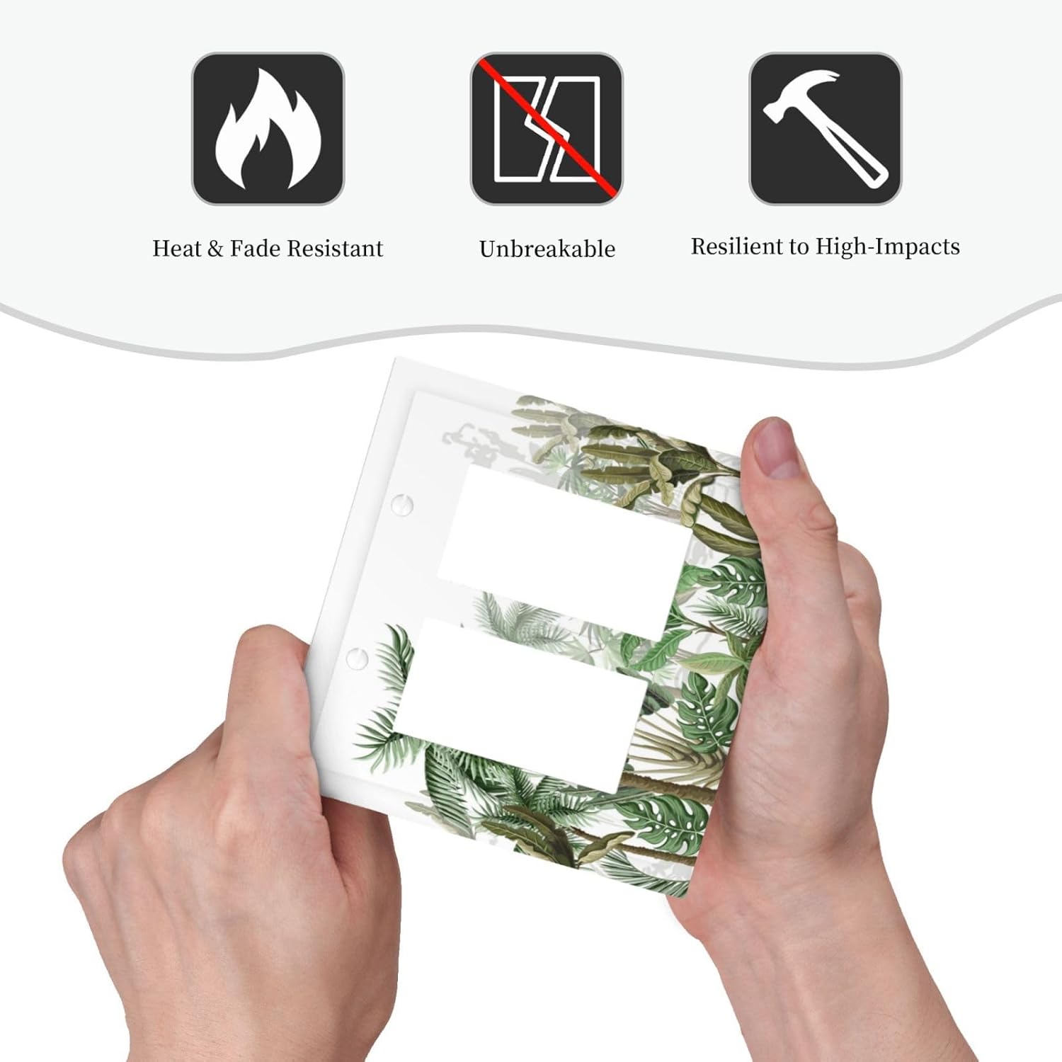 Palm Tree Banana Leaf Green Rainforest Natural Landscape Decorative Outlet Covers 2 Gang Double GFCI Rocker Electrical Wall Panels Light Switch Cover Plate for Bed Room Living Room Decor