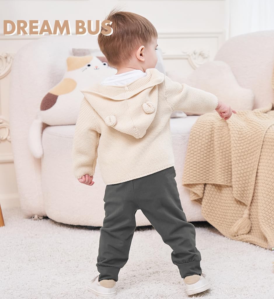 DREAM BUS Pack of 3 Toddler Jogger Pants with Pocket Toddler Boy Sweatpants Baby Boy Pants Infant Newborn Leggings