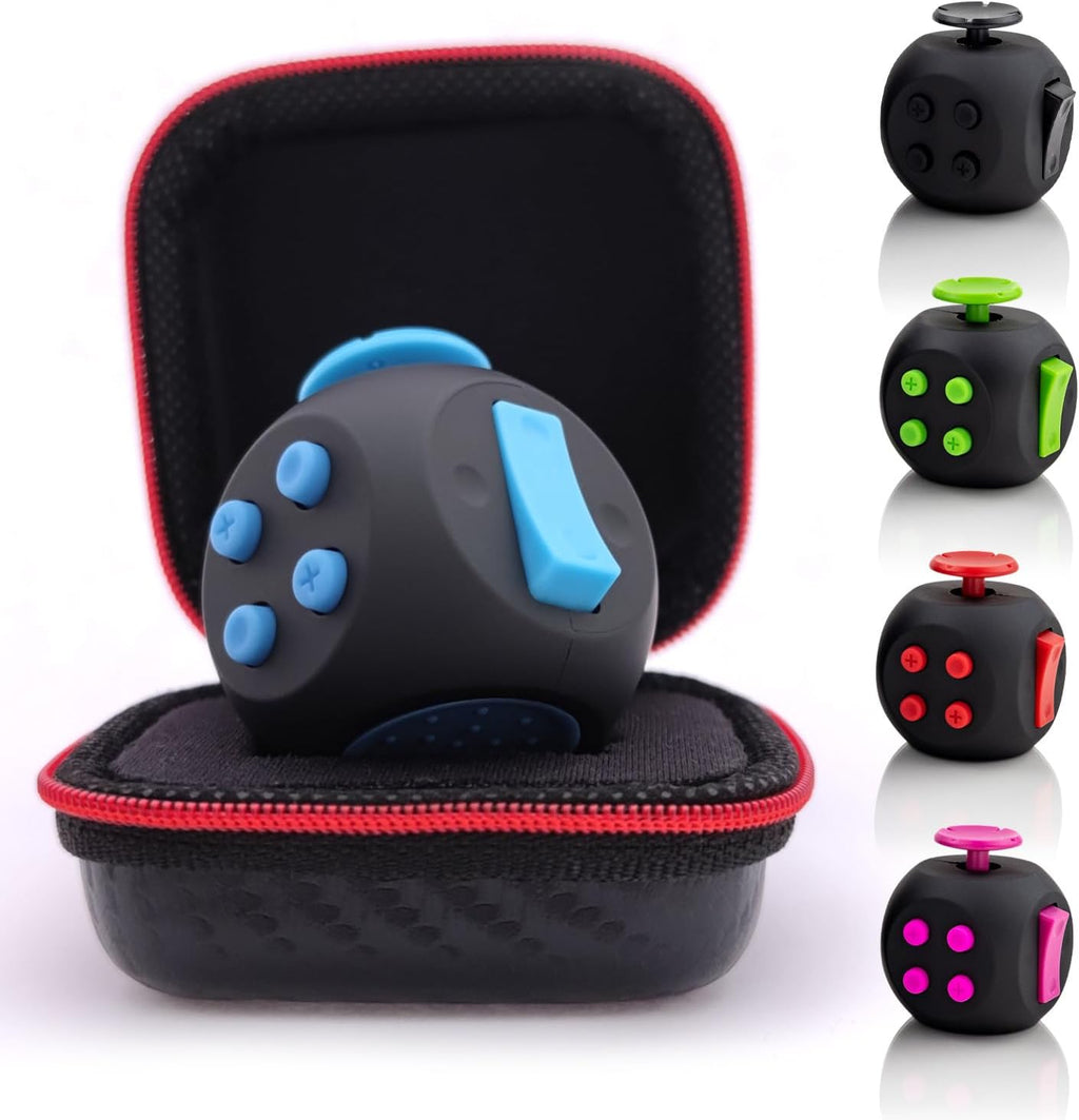 PILPOC theFube Fidget Cube - Deluxe Authentic Fidget Toys for Adults & Kids - Premium Protective Case, Stress Cube, Anxiety Toys, ADHD, OCD, Autism (Midnight Sapphire)