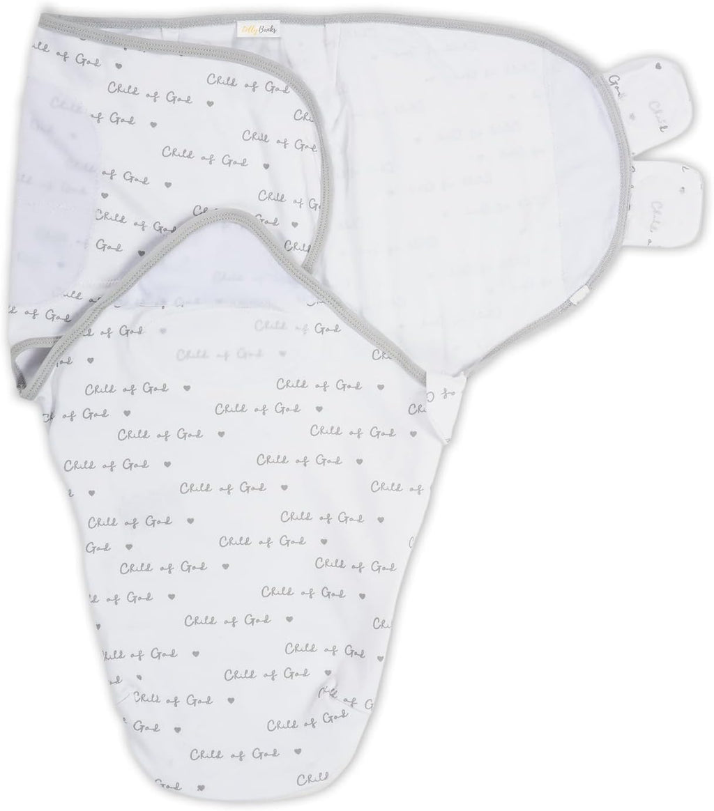 LollyBanks Swaddles 100% Organic Cotton for Boys and Girls, 0-3 Months Newborn Swaddle Sack with Easy Change Zipper, Sleep Swaddle Neutral Baby Registry (Christian Baby)