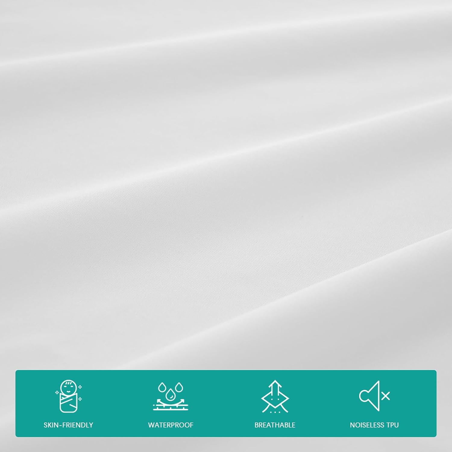 Crib Sheets Waterproof 2 Pack, Crib Mattress Protector, Toddler Fitted Crib Sheet Neutral, Ultra Soft & Breathable Toddler Bed Sheets for Boys and Girls, White