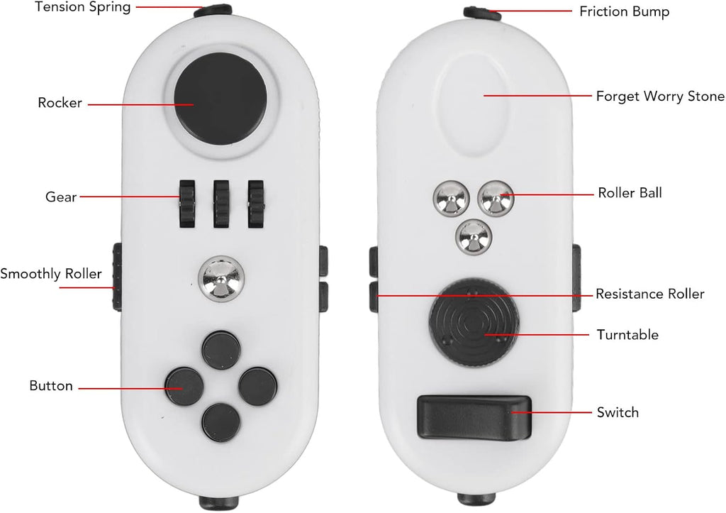Reduce Stress Relax Mood Portable Anxiety Sensory EDC Toy Sensory Educational Novelty Toys Relief Pressure Decompression Toys for Adults(5 White and Black)