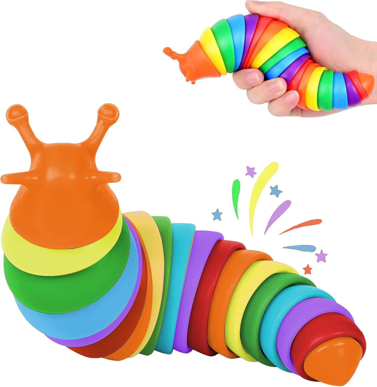 IFiwin Fidget Slug, Sensory Slug Fidget Toys for Autistic Kids & Adults, Autism Sensory Toys, Stress Toys, Toddler Toys, Stress Relief Party Favors Toy Birthday Gifts for Adults & Kids Ages 3+