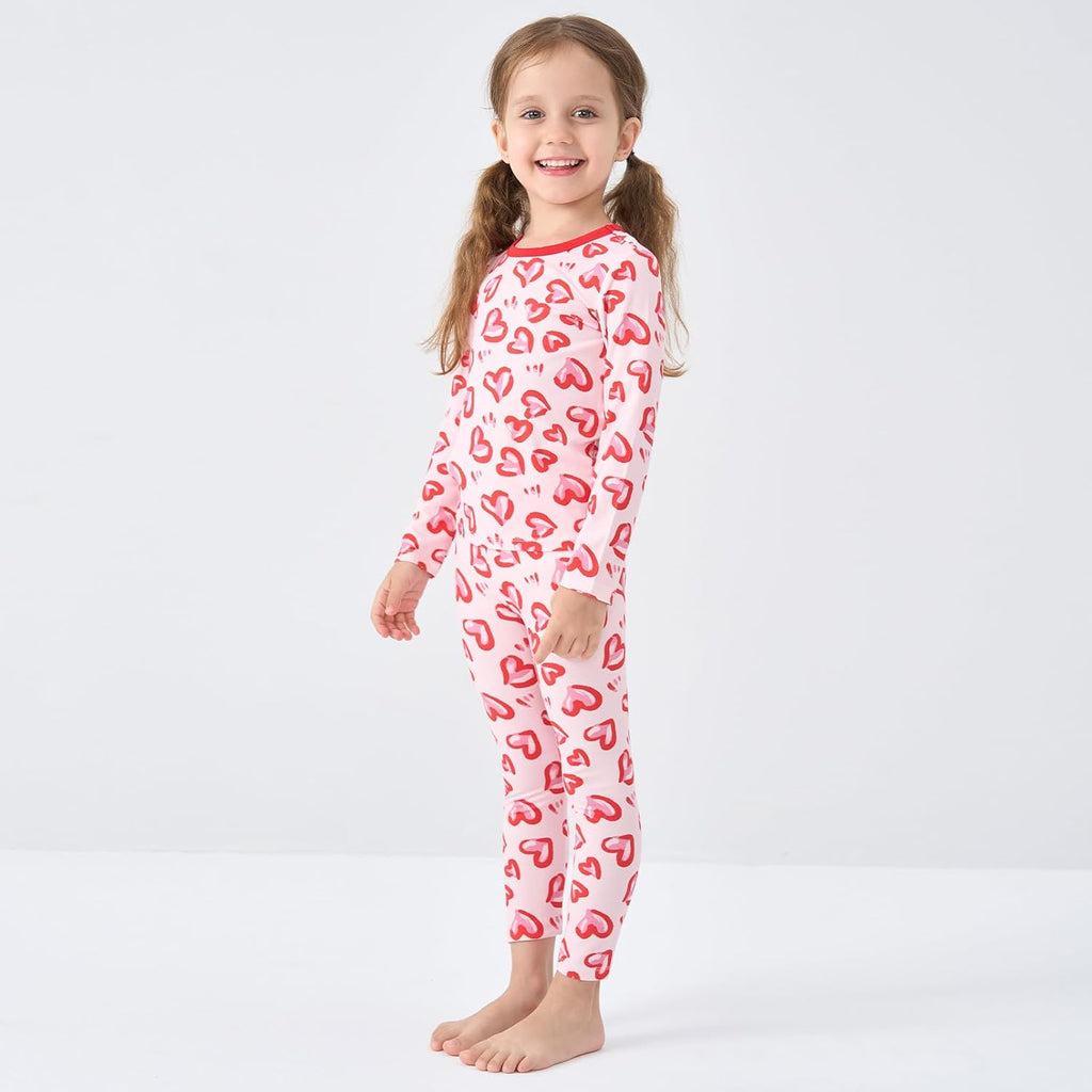 pureborn Baby Viscose From Bamboo Pajamas Set Pjs - Kids Toddler Girl Snug Fit Viscose Sleepwear 2pcs 18M-8Y