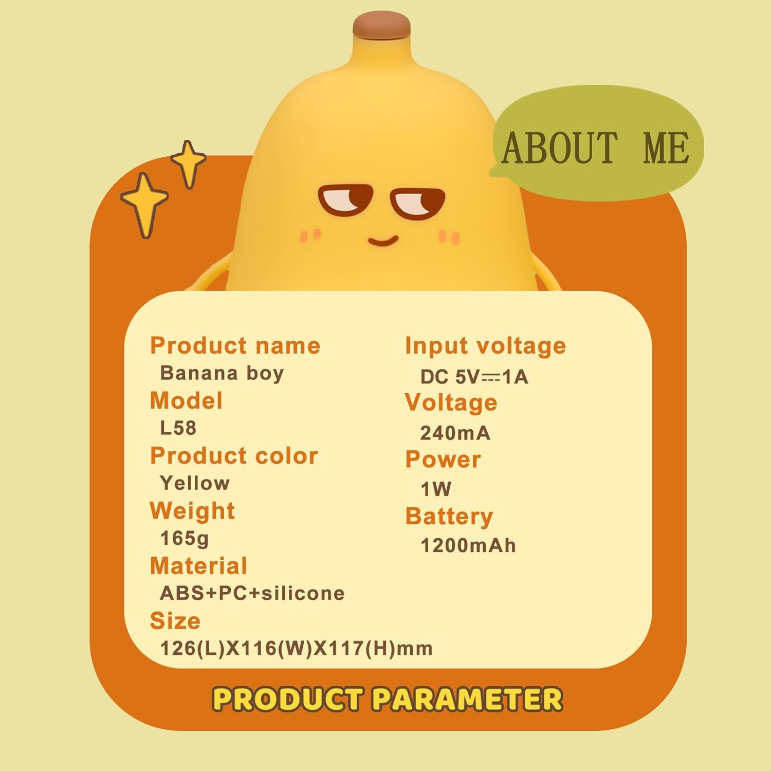 Banana Night Light for Kids, Cute Night Lamp for Room Decor, Portable Silicone Kids Lamp USB Rechargeable Nightlight, Birthday Christmas Gifts for Baby Toddlers Boys Girls