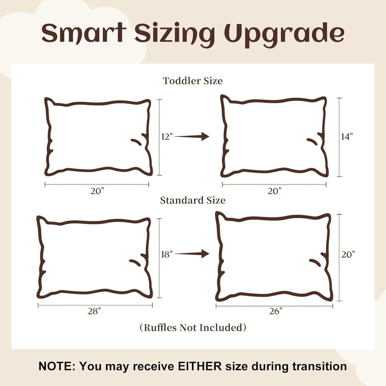 BuLuTu Cotton Muslin Ruffle Edge with Hibiscus Flowers Kids Toddler Pillowcase Soft Travel Pillow Nursery Pillowcase for Boys,Girls,Bedding Decor Machine Washable, Durable Pillowcase,1 Piece,Standard