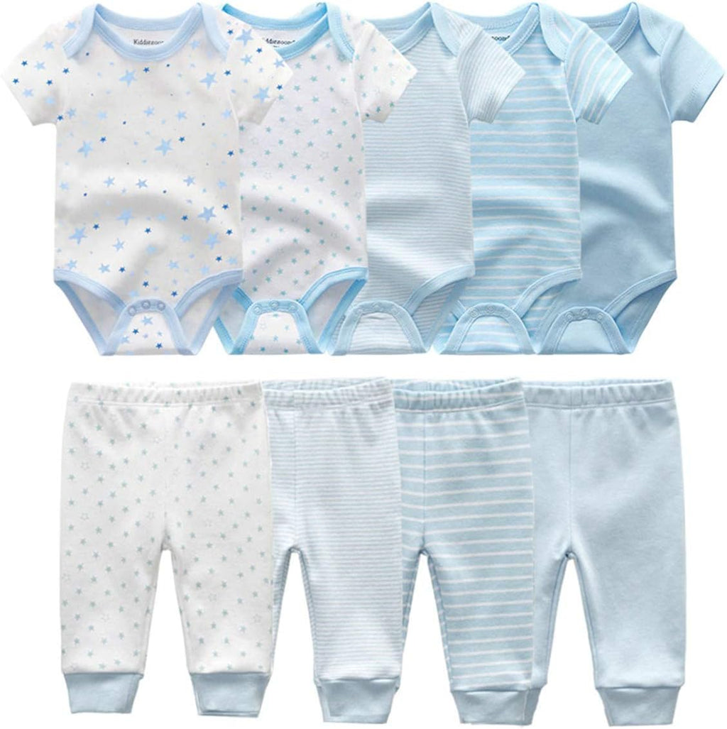 Kiddiezoom Unisex Newborn Baby Short-Sleeve Bodysuit Baby Layette Essentials Giftset Clothing Set