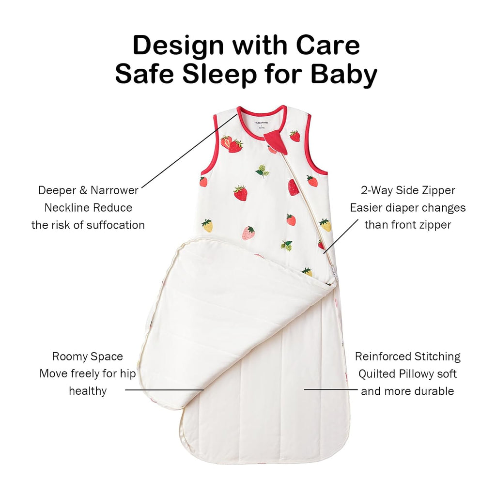 BubblePanda Rayon Made from Bamboo Sleep Sack 6-12 Months 0.5 Tog Soft Lightweight Toddler Sleep Sack for Babies 2-Way Zipper Wearable Blanket Baby 6 Months