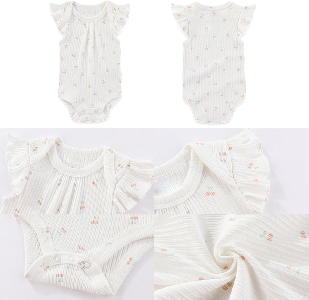 Four Seasons Baby Boy Girl Bodysuits 5-Pack Cotton Comfort Short Sleeve Baby Clothes Soft Infant Outfits