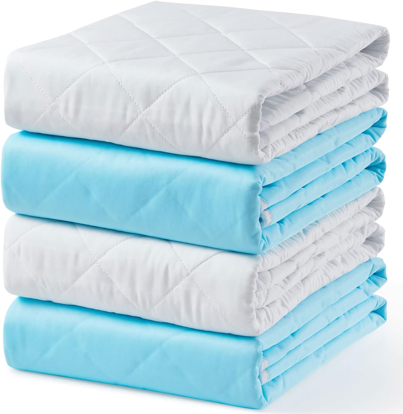 KANECH Washable Waterproof Incontinence Bed Pads - 30"x34"(4Pack) - Heavy Absorbency Reusable Underpads for Adults, Elderly and Kids - Slip Resistant Mattress Protector