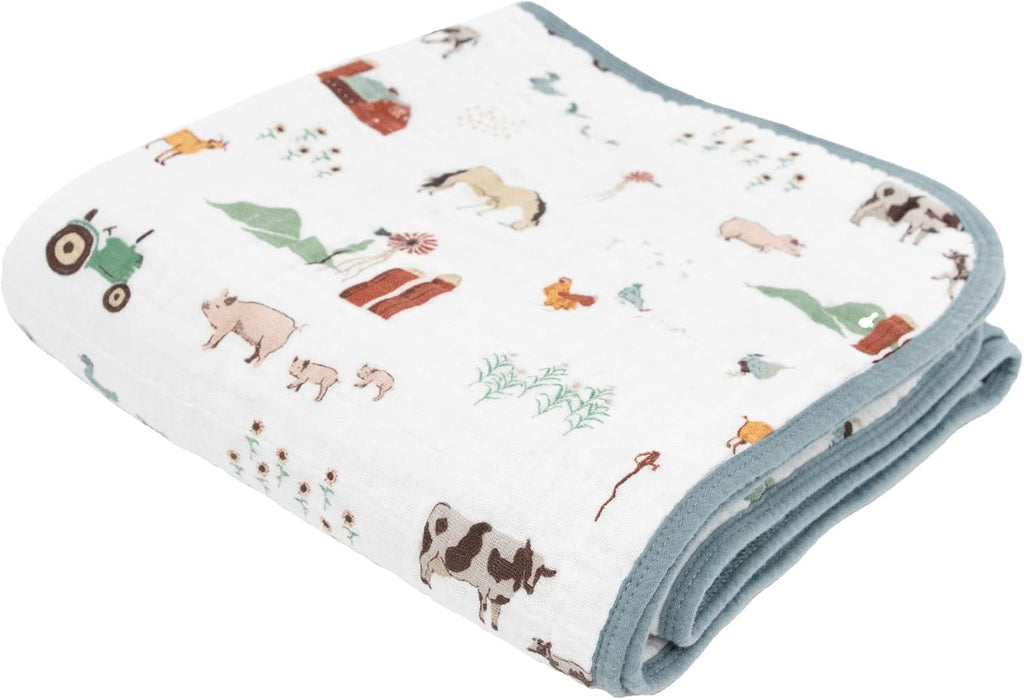 Little Unicorn Original Premium Cotton Quilt | Multi-Layered & Extra-Soft Muslin Fabric |for Babies & Toddlers (Farmyard)