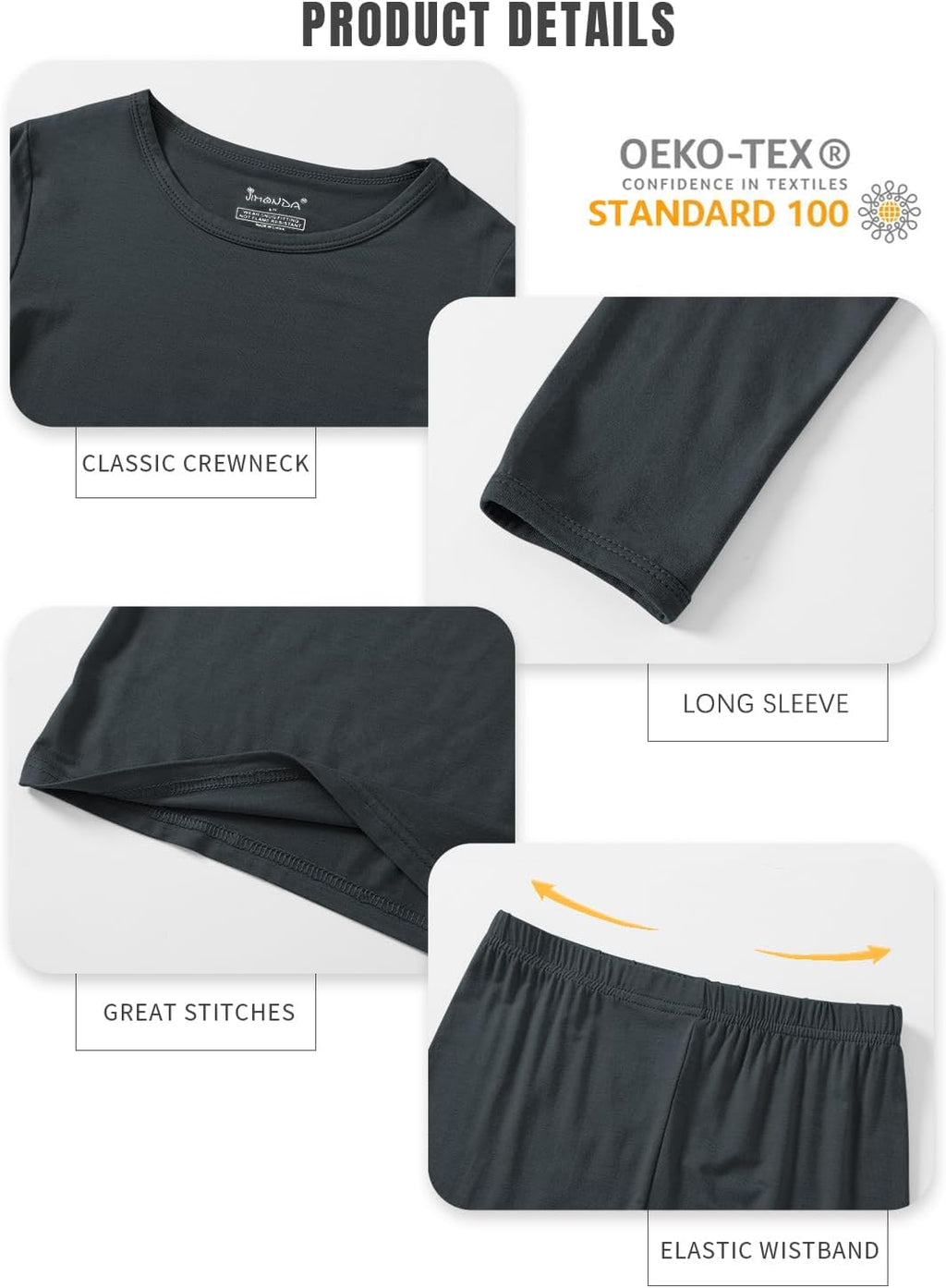 Jimonda Baby Boys Girls Pajama Sets Toddler Sleepwear Cool Jammies 2pcs Viscose from Bamboo PJs 18M-8Y