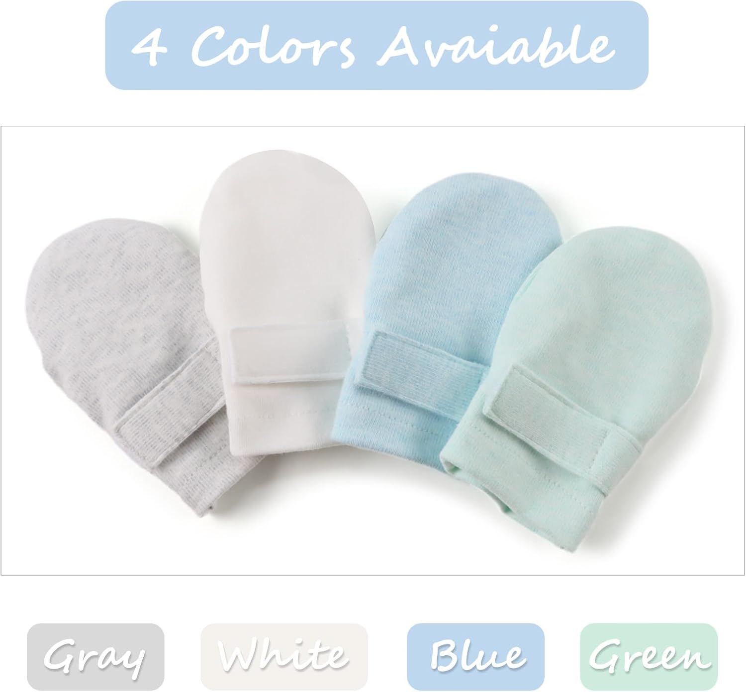 Newborn Baby Mittens Infant No Scratch Gloves Cotton Mitts for Baby Girls Boys