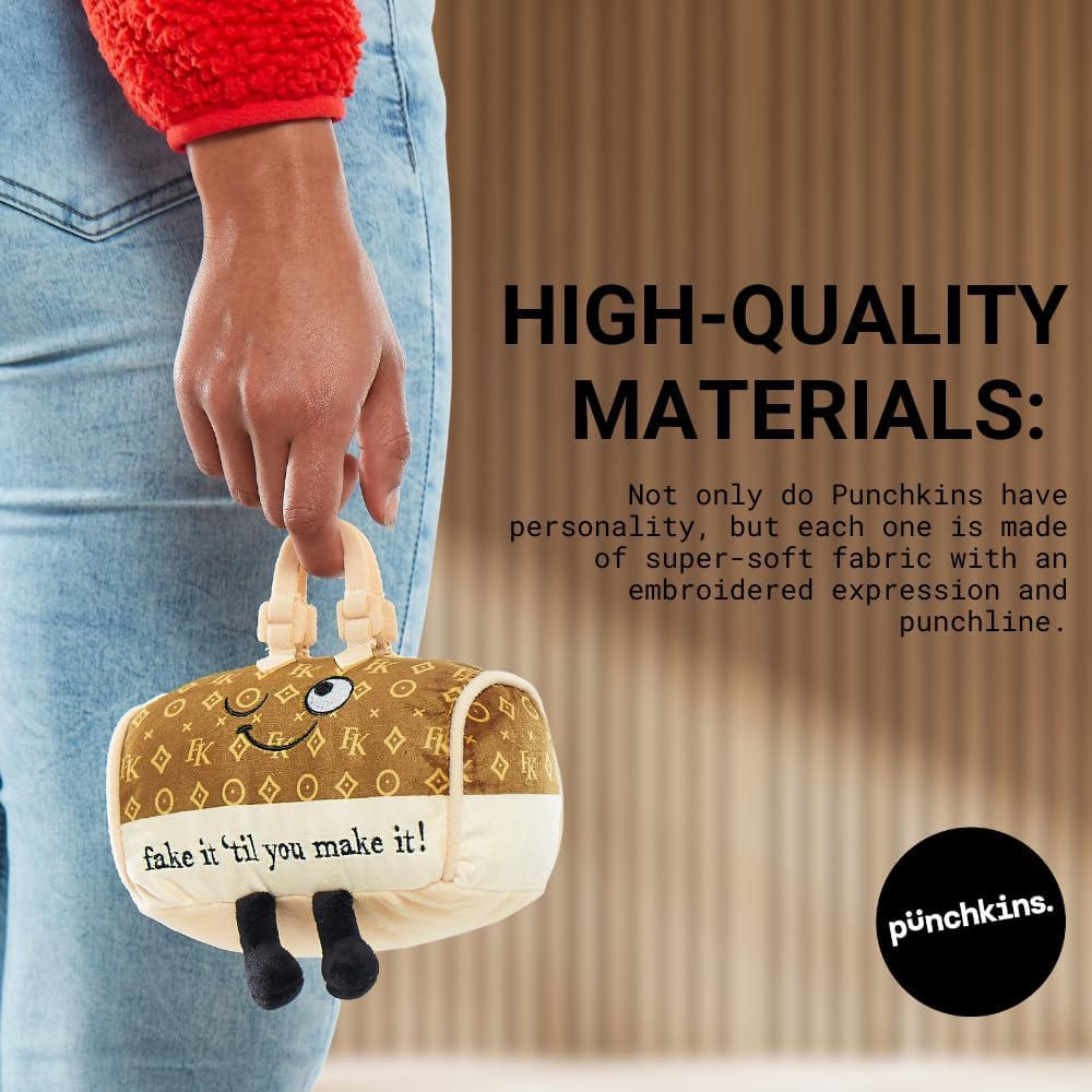 Coffee Foodie Plushie, Funny Pun Meme Gag Gift, White Elephant, Stocking Stuffer Present, Great for Emotional Support, Fun Desk Accessory, Weighted Base for Display