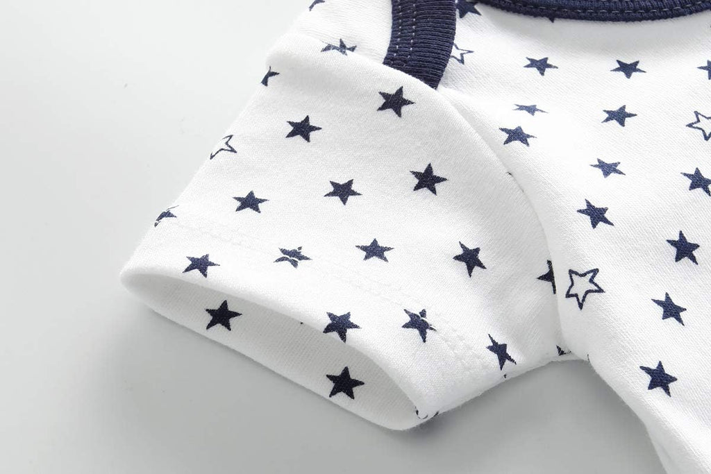 Kiddiezoom Baby Bodysuit Newborn Short Sleeve baby One-Piece Cotton 5-Pack baby clothes