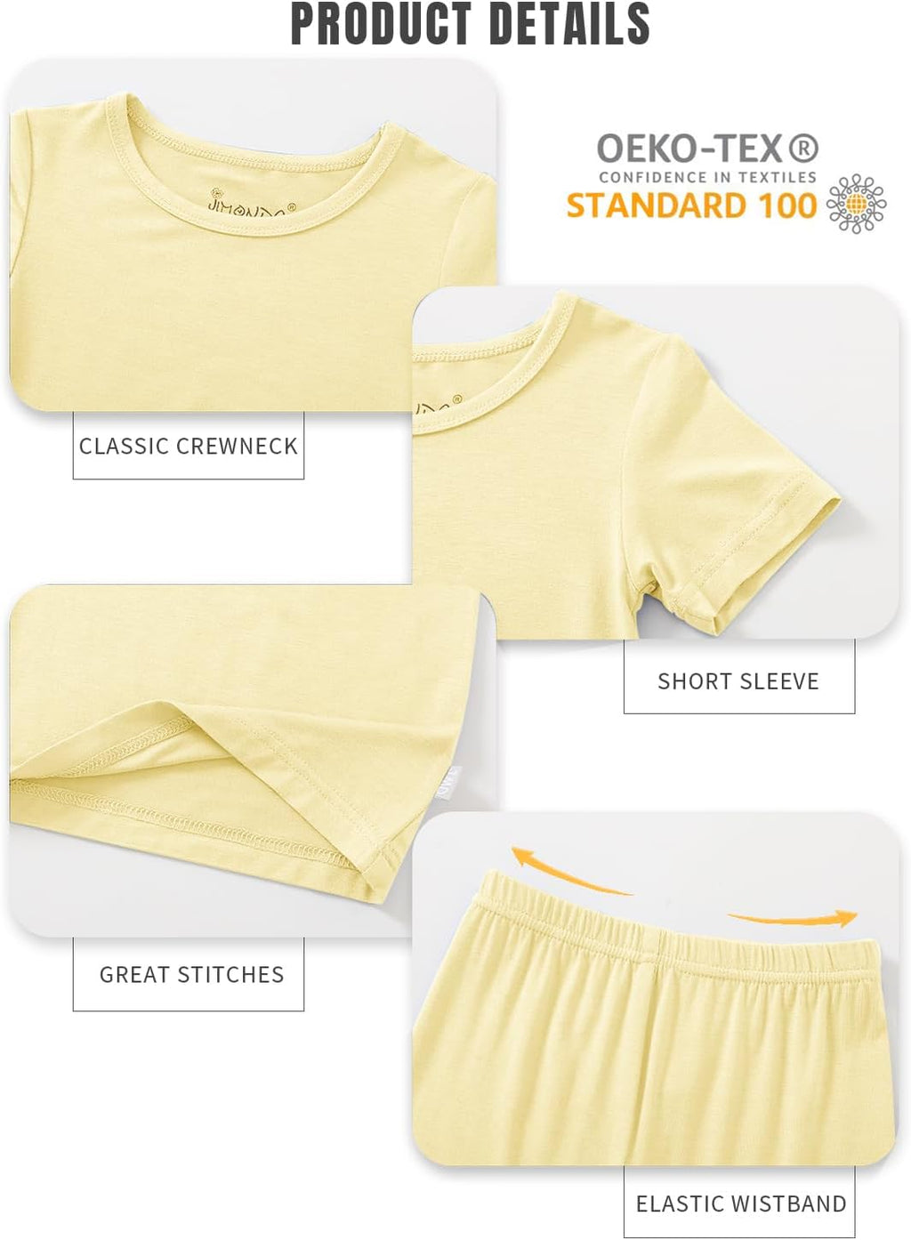 Jimonda Baby Boys Girls Pajama Sets Toddler Sleepwear Cool Jammies 2pcs Viscose from Bamboo PJs 18M-8Y