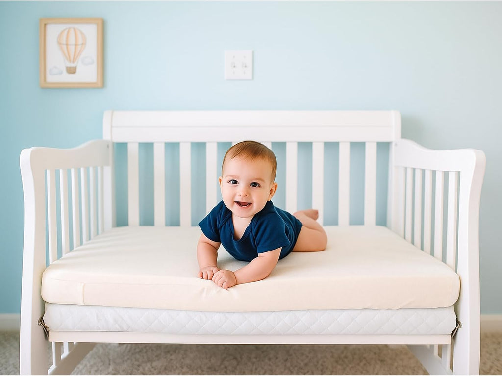 Organic Cotton Crib Mattress Protector - Water Resistant Fitted Sheet Liner Pad, Skin Friendly, Chemical-Free Pure Cotton [GOTS-Certified] - Made in USA (Mini Crib (38"x24"))
