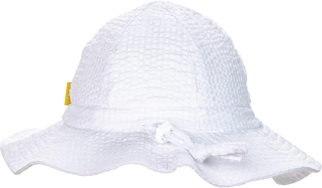 Baby & Toddler Wide Brim Sun Hats UPF 50+ Sun Protection Bucket Cap Cute Adjustable Hat in Seersucker
