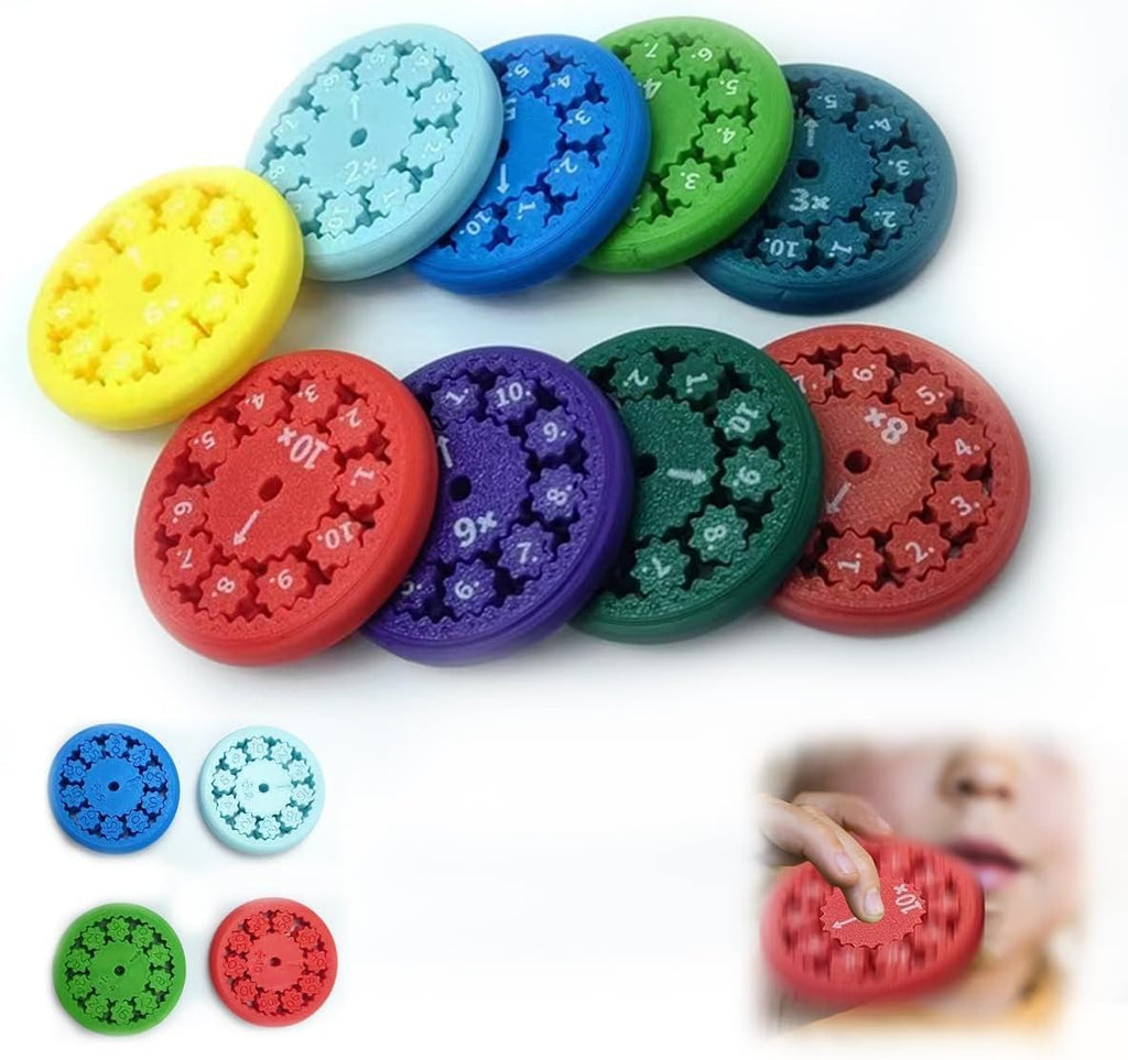Math Fidget Spinners, Math Fact Fidget Spinners, Math Fidget Toy for Kids, Perfect for Learning Add Subtract Multiplication Division with The Math Spinners (Multiply Or Divide 9pcs)
