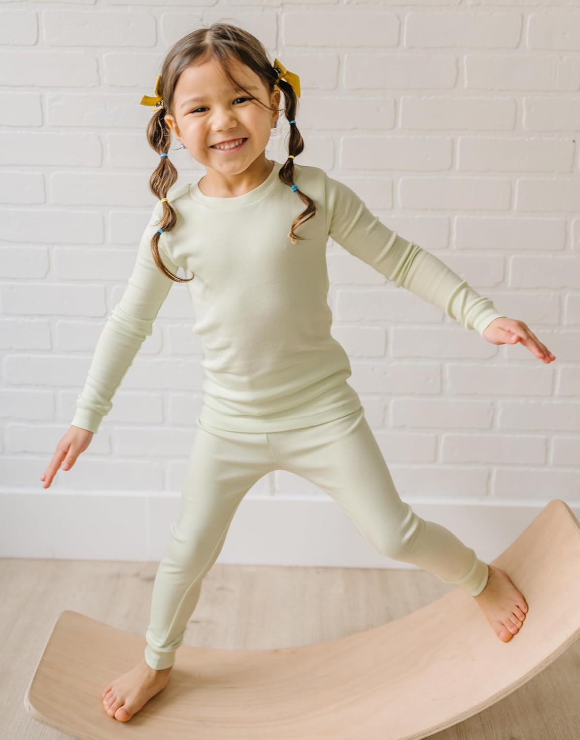 moimoln 6M-8Y Modal Cotton Solid Soft Breathable Baby Toddler Boys Girls Snug fit Pjs Long Sleeve Pajamas Set Sleepwear Daily