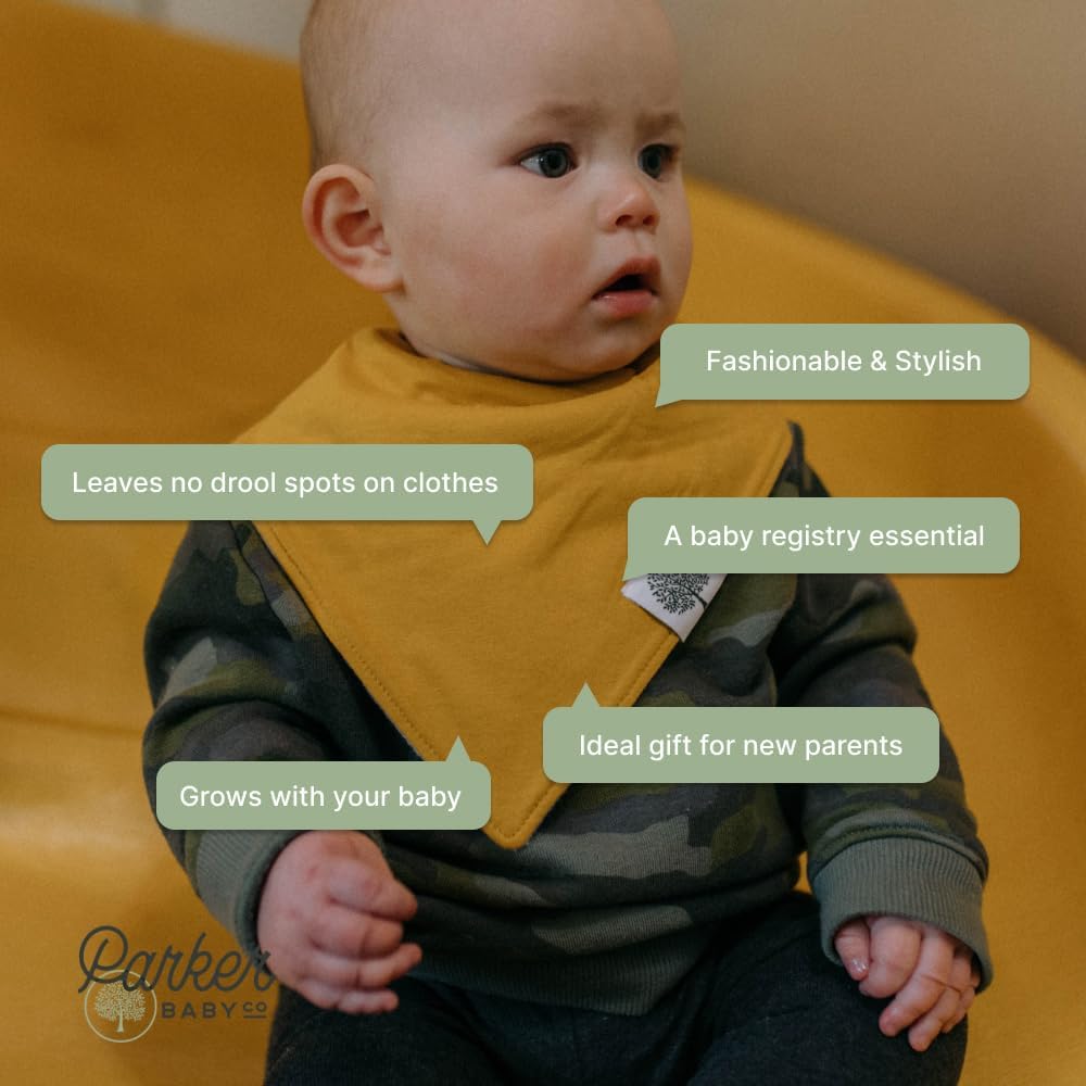 Parker Baby Bandana Drool Bibs 8 Pack Baby Bibs for Boys, Girls, Unisex - Soft & Stylish Teething Bibs for Babies